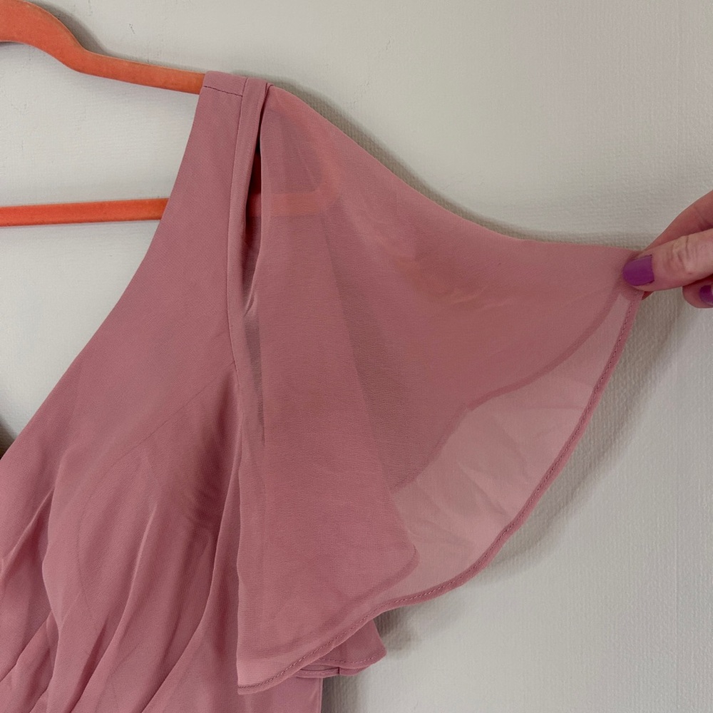 NWT AZAZIE Watson Dusty Rose Mauve Chiffon Gown Formal Maxi Dress Bridesmaid 14 - Picture 9 of 14